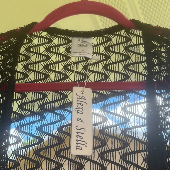 Alexa & Stella Black Lace Swim Cover Up Size Large - Picture 2 of 4